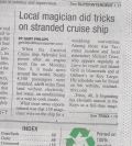 Local magician did tricks on stranded cruise ship